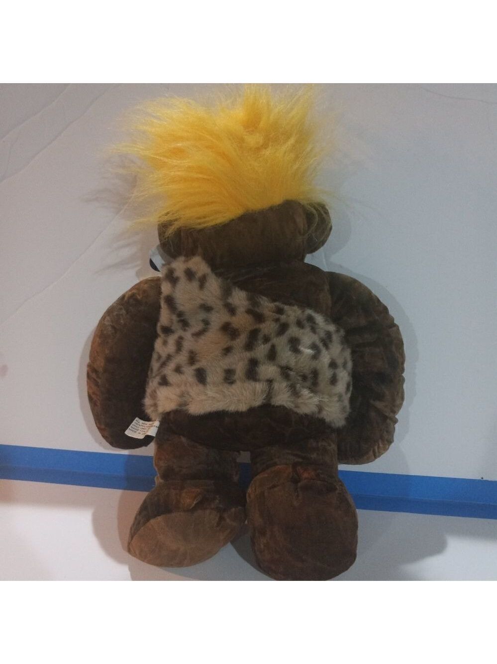 VINTAGE Rare Manimals Plush Caveman 15" Stuffed Doll Toy With Tags - Picture 5 of 8